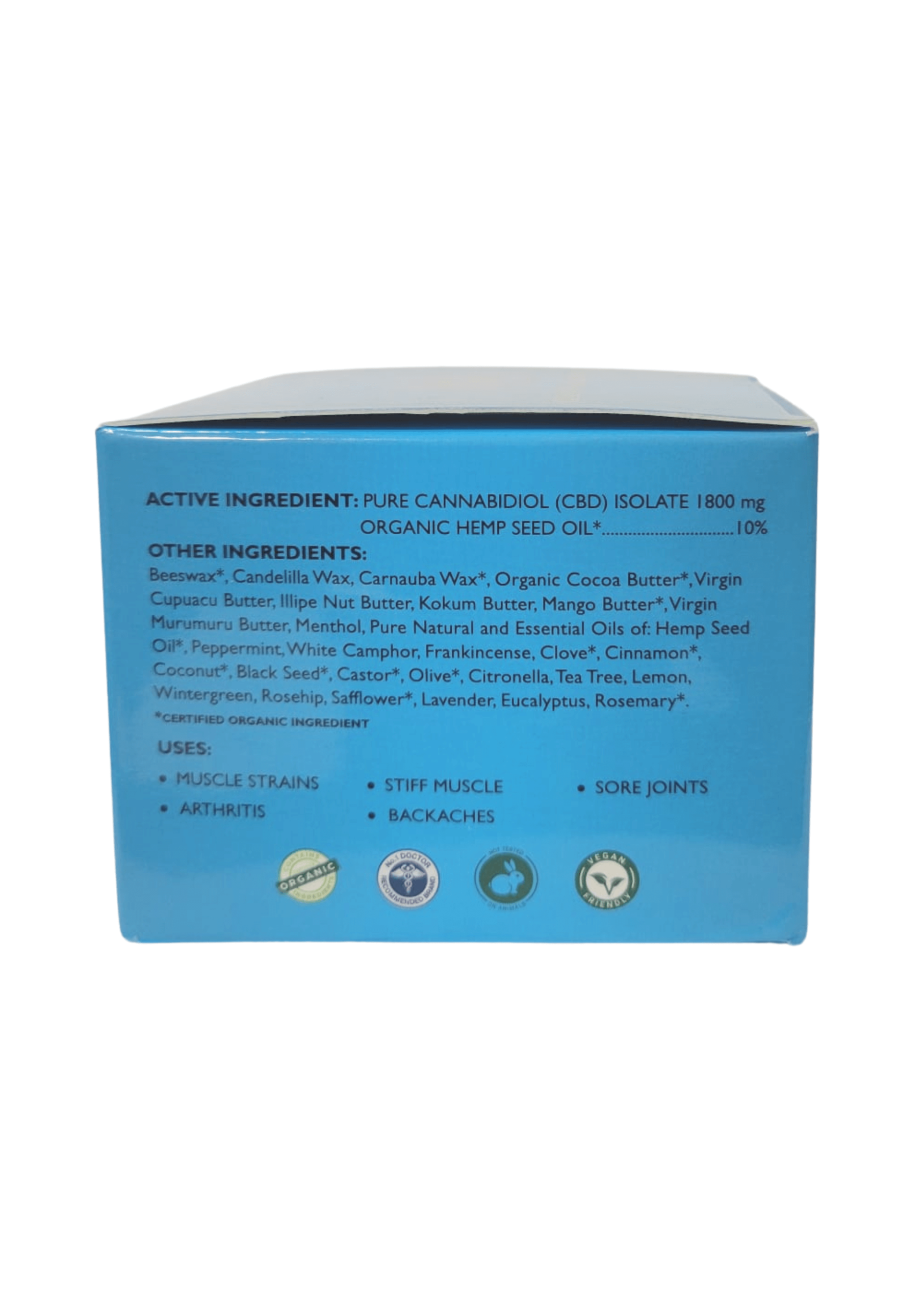 ORGANIC HEMP CBD TOPICAL HEALING SALVE BOX LEFT